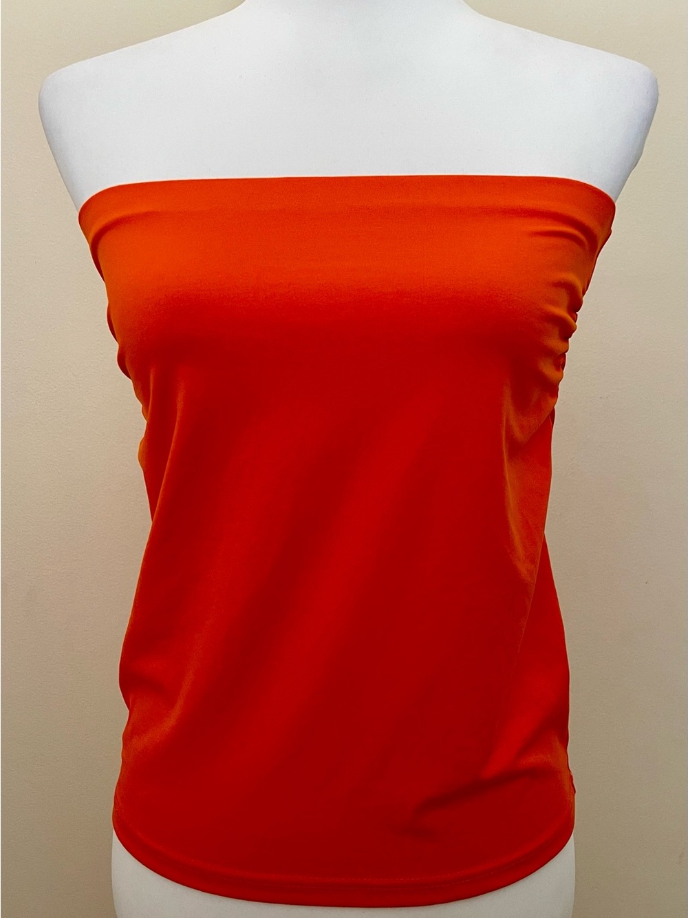 SHEIN Vibrant Orange Strapless Ruched Tube Top/ Skirt, Size M